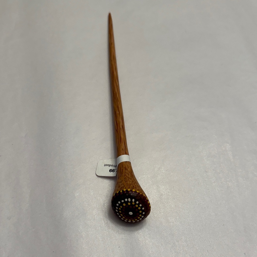 Wooden Hair Stick with Dotted Design, new w tags
